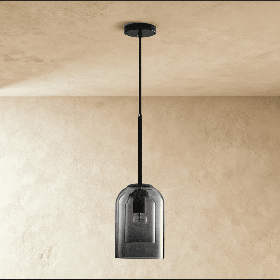 Suspension Dôme Verre et Fer Forgé — Design Moderne