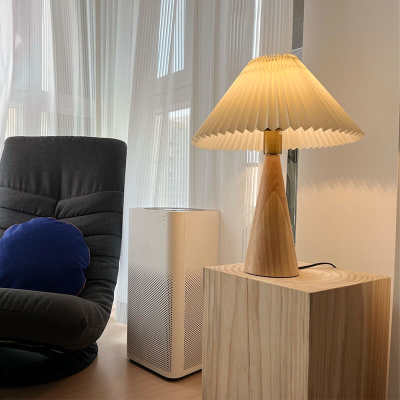 Lampe de Table Japonaise Bois et Papier Washi — Zen