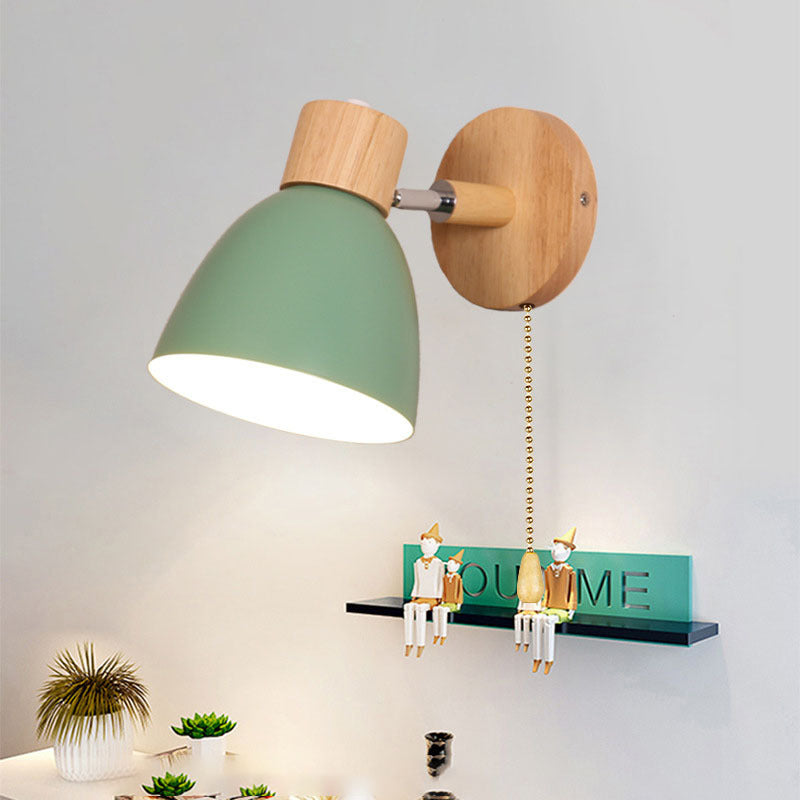 Applique Murale Cône Bois LED — Abat-Jour Conique