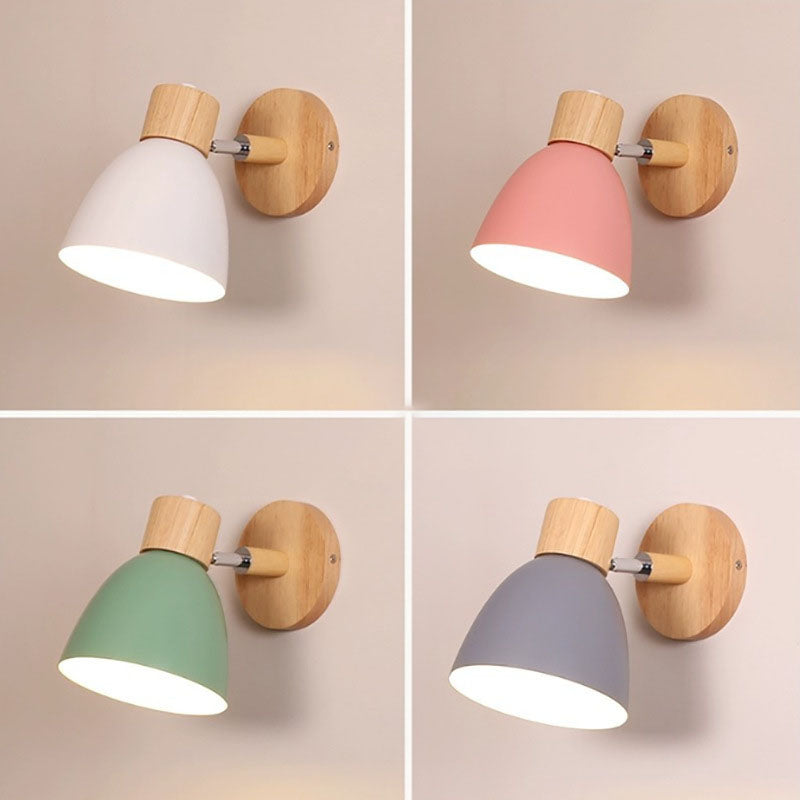 Applique Murale Cône Bois LED — Abat-Jour Conique