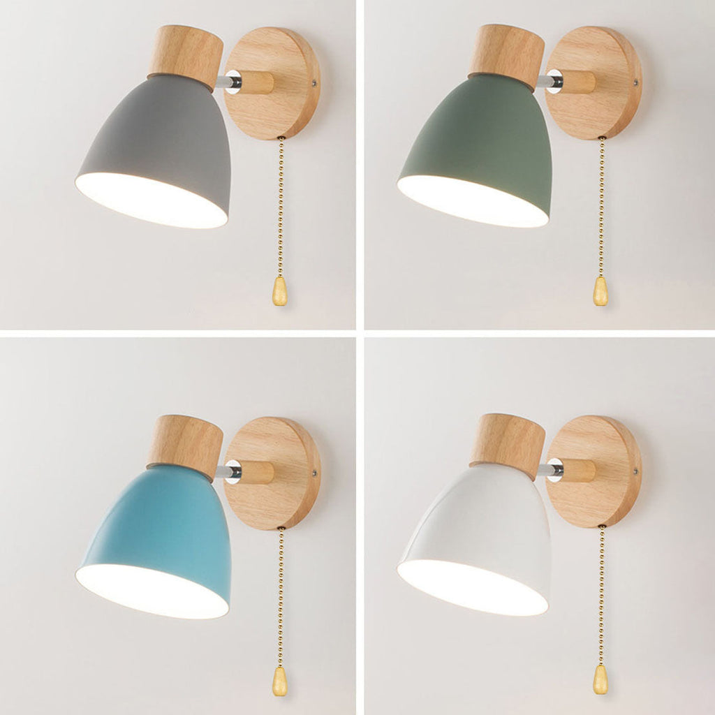 Applique Murale Cône Bois LED — Abat-Jour Conique