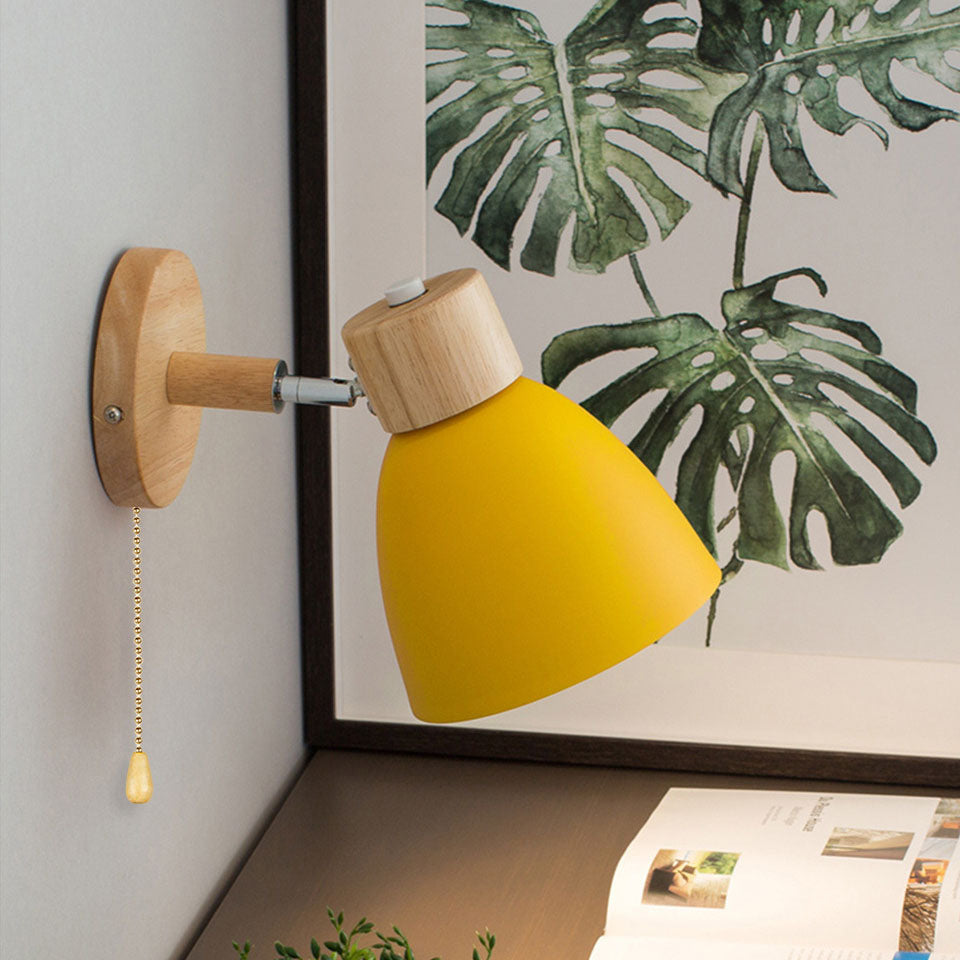 Applique Murale Cône Bois LED — Abat-Jour Conique
