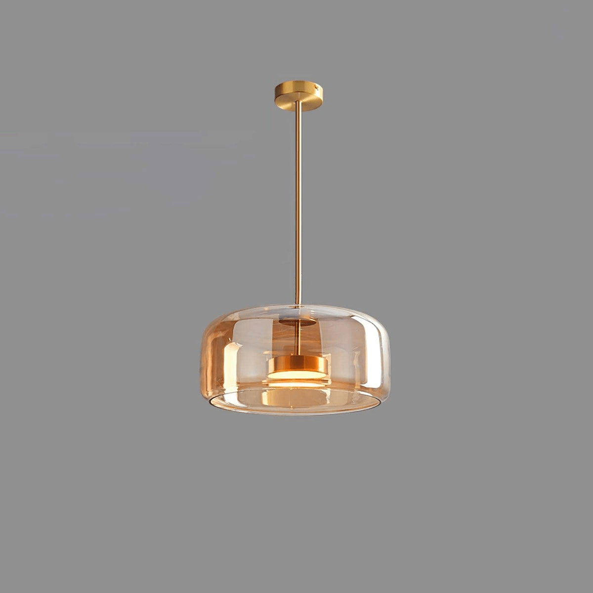 Suspension Dôme Verre Fumé — Câble Noir Mat