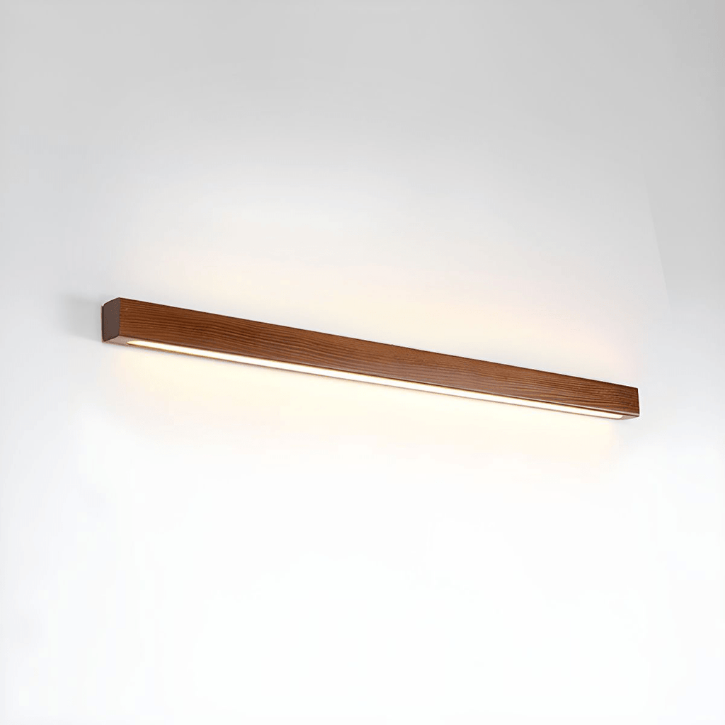 Applique Murale Bois Linéaire — Lumière Douce vers le Bas