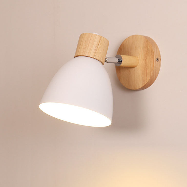 Applique Murale Cône Bois LED — Abat-Jour Conique