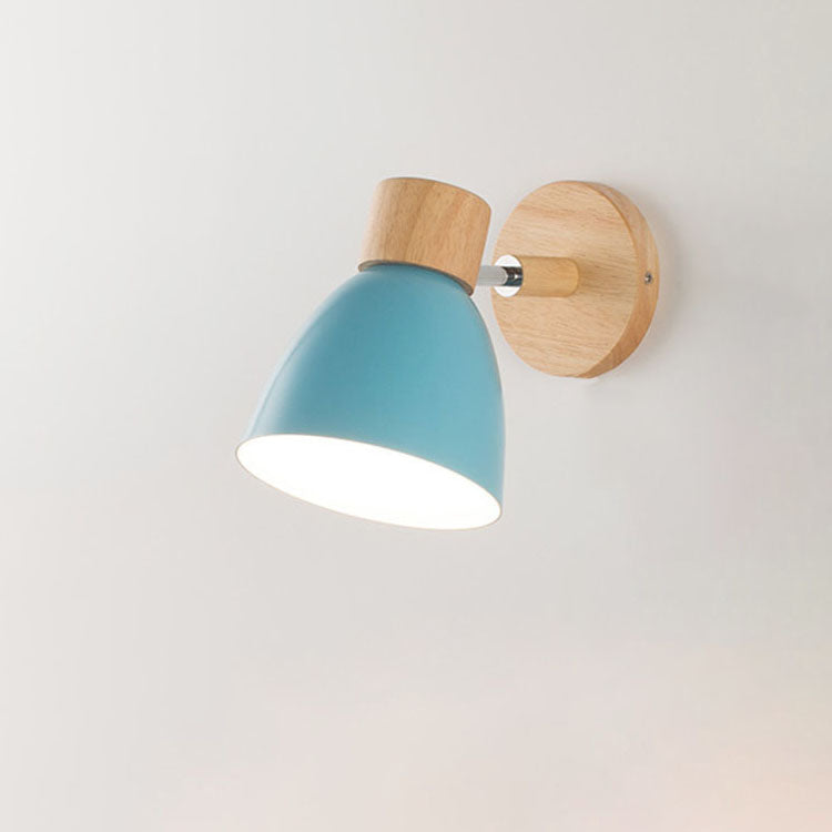 Applique Murale Cône Bois LED — Abat-Jour Conique