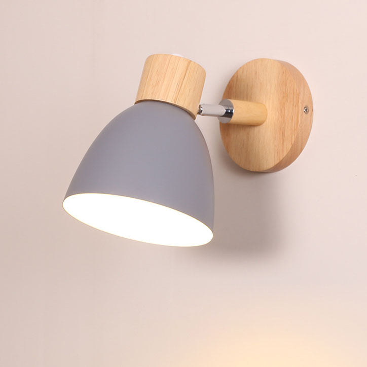 Applique Murale Cône Bois LED — Abat-Jour Conique