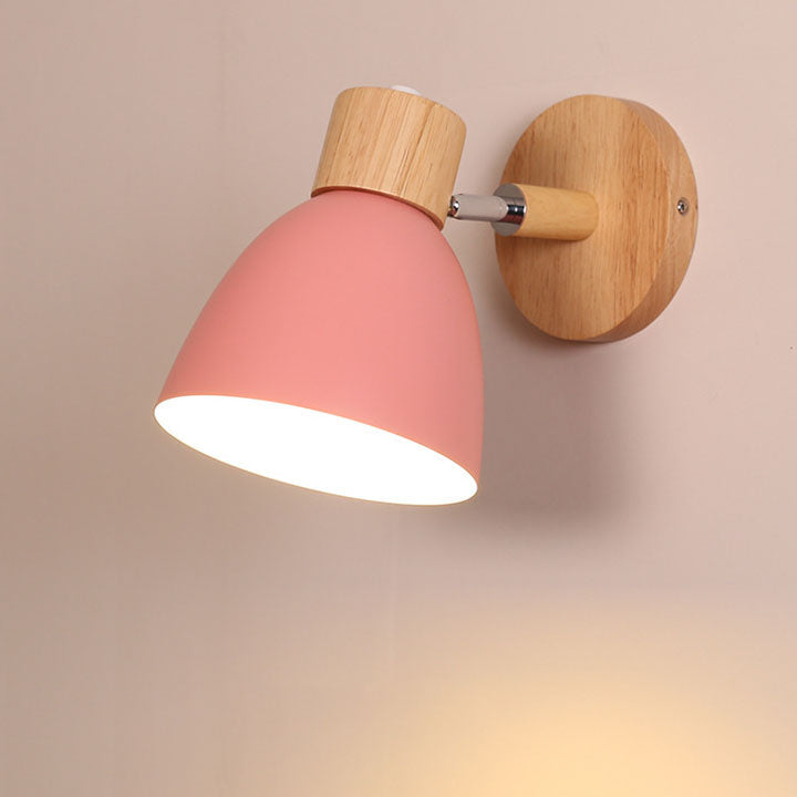Applique Murale Cône Bois LED — Abat-Jour Conique