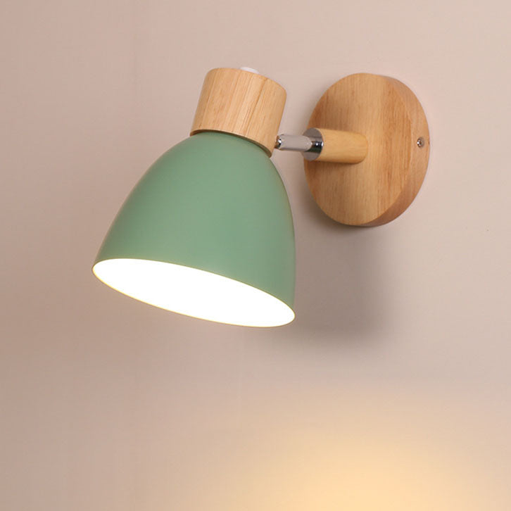 Applique Murale Cône Bois LED — Abat-Jour Conique