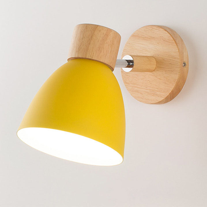 Applique Murale Cône Bois LED — Abat-Jour Conique