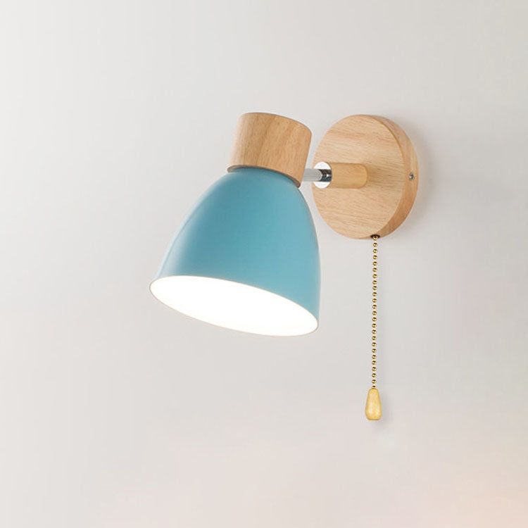 Applique Murale Cône Bois LED — Abat-Jour Conique
