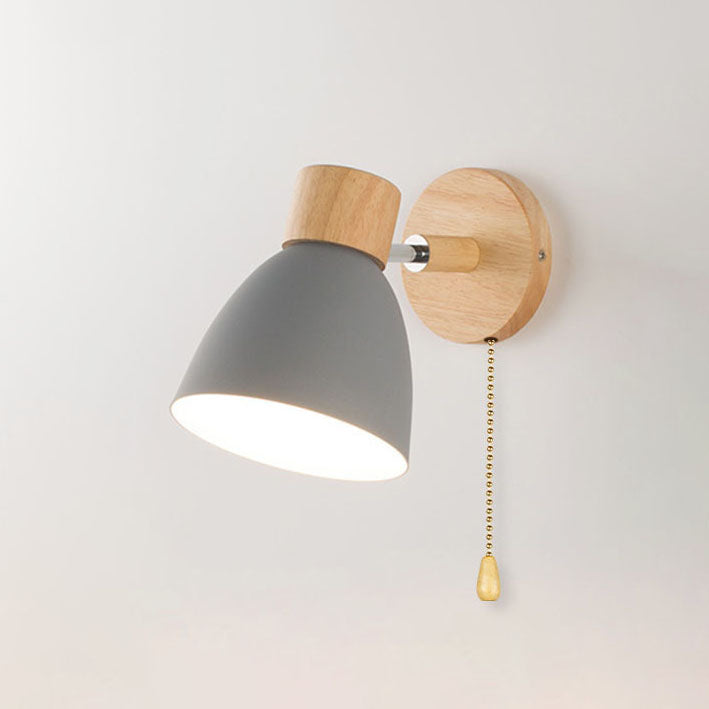 Applique Murale Cône Bois LED — Abat-Jour Conique