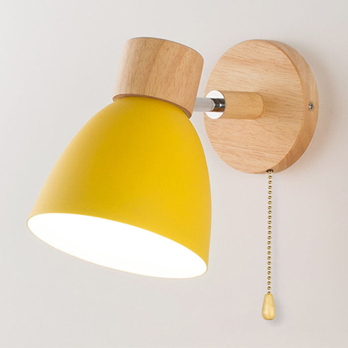 Applique Murale Cône Bois LED — Abat-Jour Conique