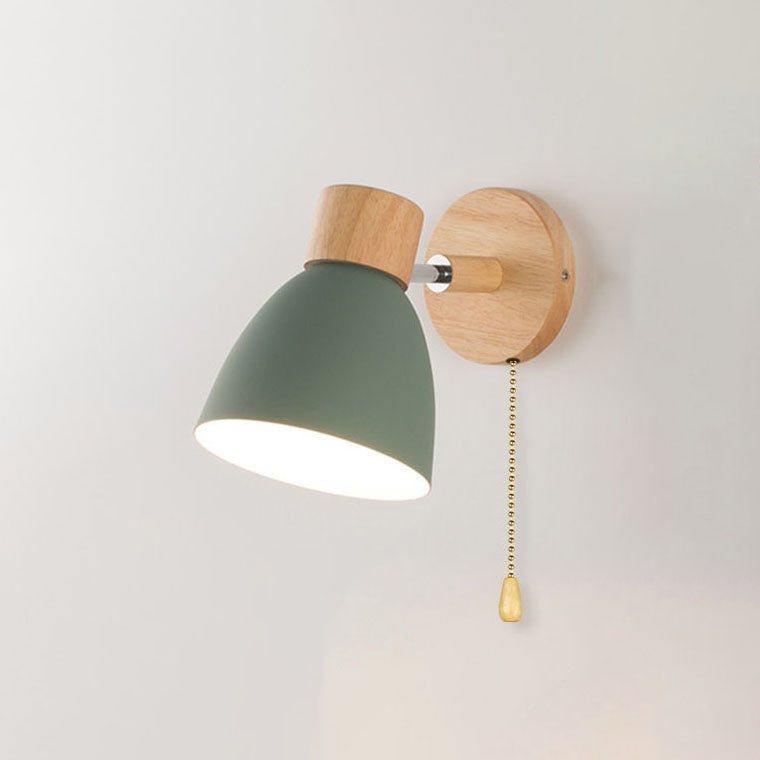 Applique Murale Cône Bois LED — Abat-Jour Conique