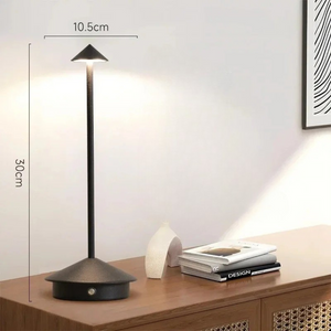 Lampe de Table LED Rechargeable Conique — Variateur Tactile