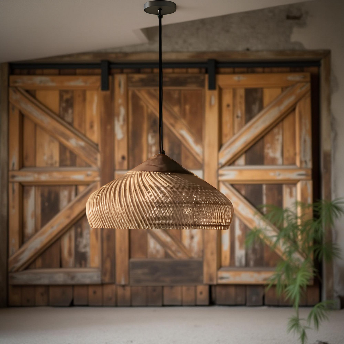 Suspension Rotin Dôme Tressé — Style Bohème Naturel