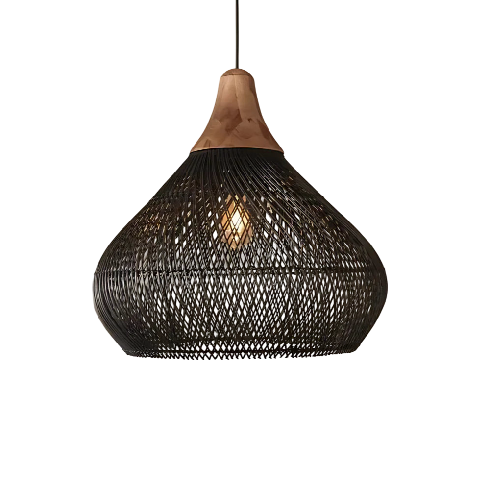 Suspension Rotin Tressé Main — Dôme Artisanal