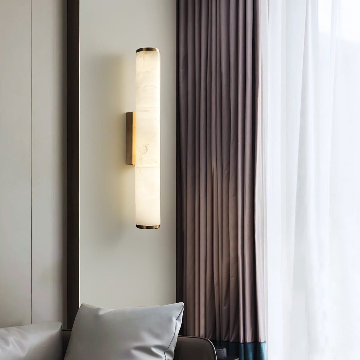 Applique Murale Tube Marbre — Rosace Rectangulaire Premium