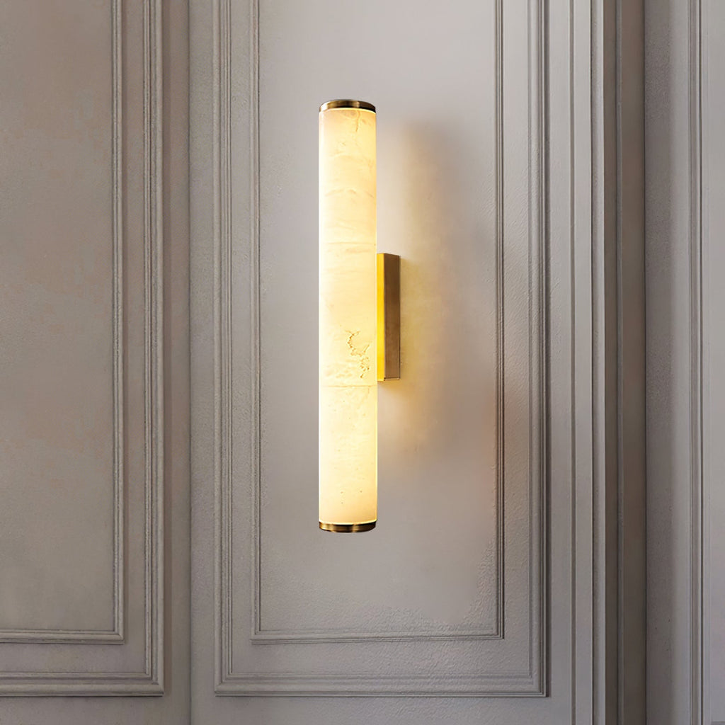 Applique Murale Tube Marbre — Rosace Rectangulaire Premium