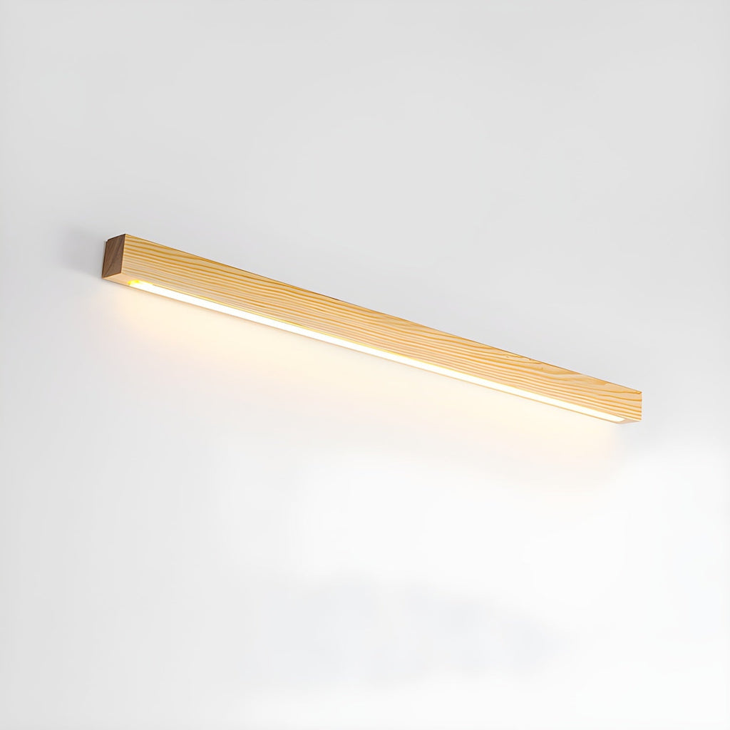 Applique Murale Bois Linéaire — Lumière Douce vers le Bas