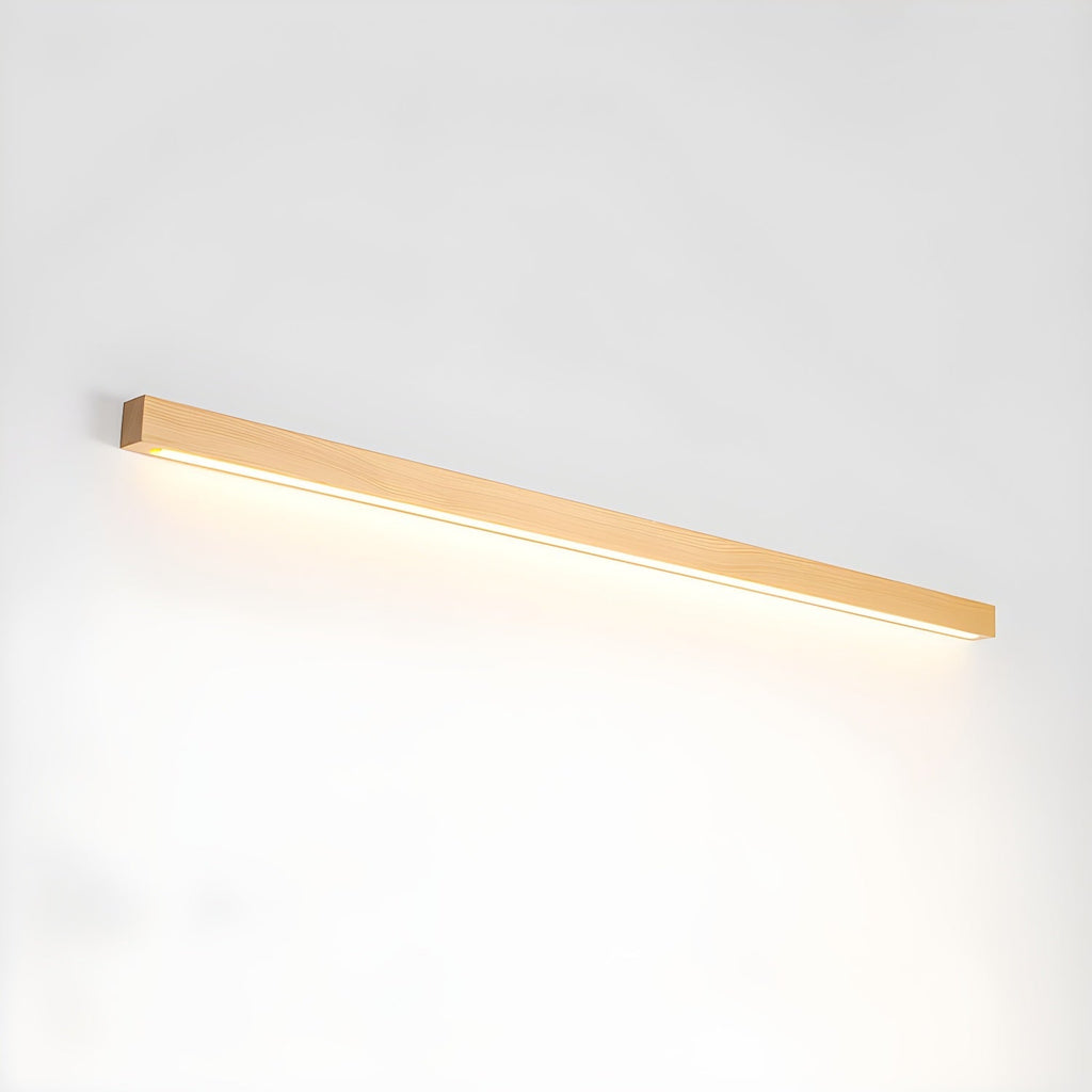 Applique Murale Bois Linéaire — Lumière Douce vers le Bas