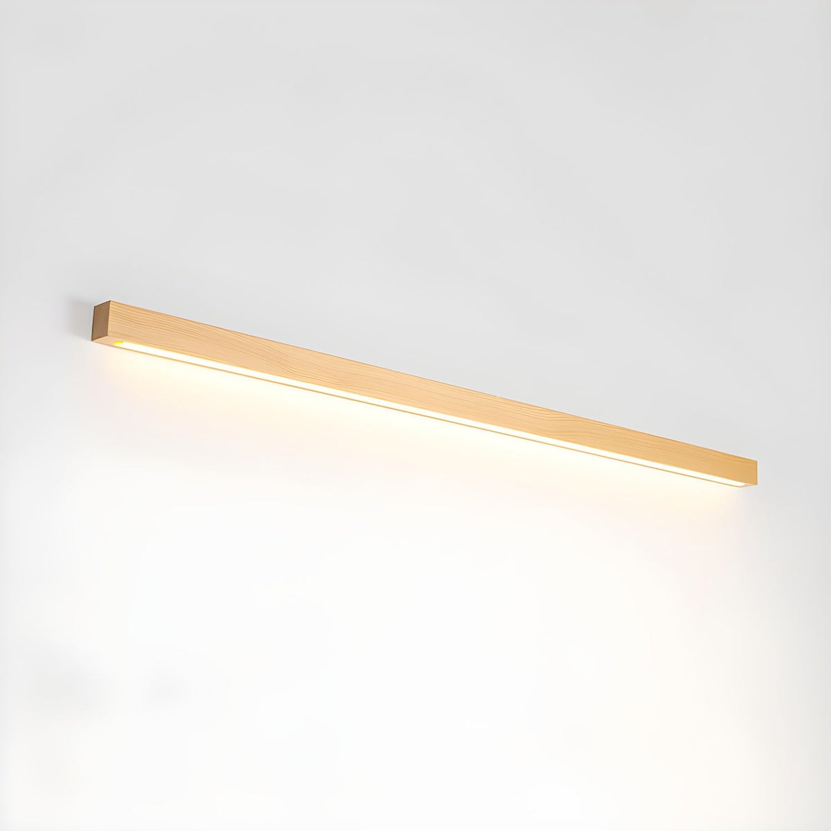 Applique Murale Bois Linéaire — Lumière Douce vers le Bas