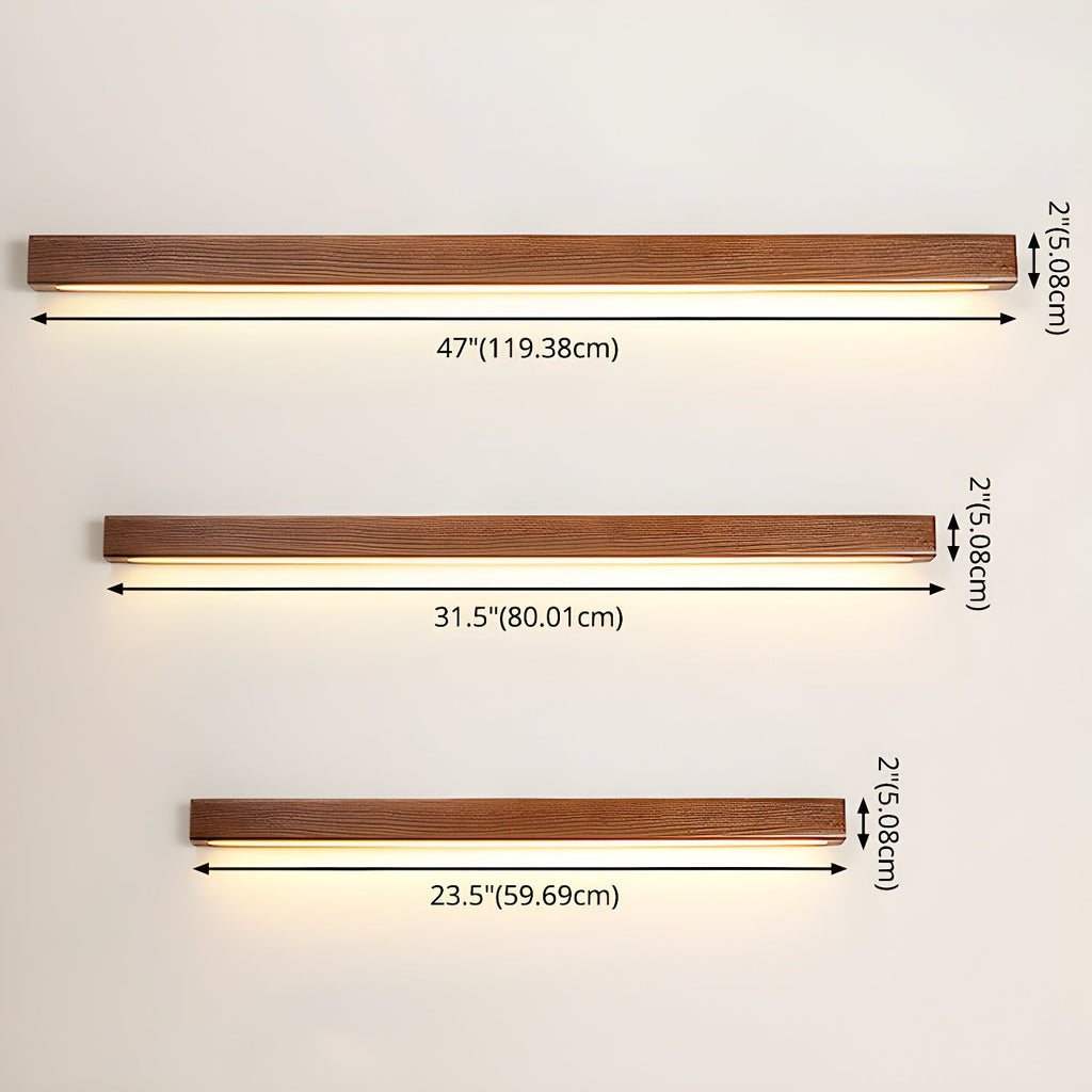 Applique Murale Bois Linéaire — Lumière Douce vers le Bas
