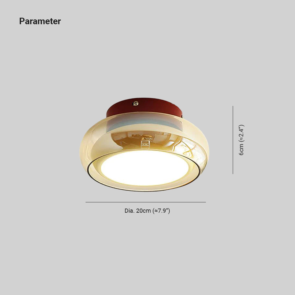 Plafonnier LED Verre Opale et Laiton — Lumière Blanc Chaud
