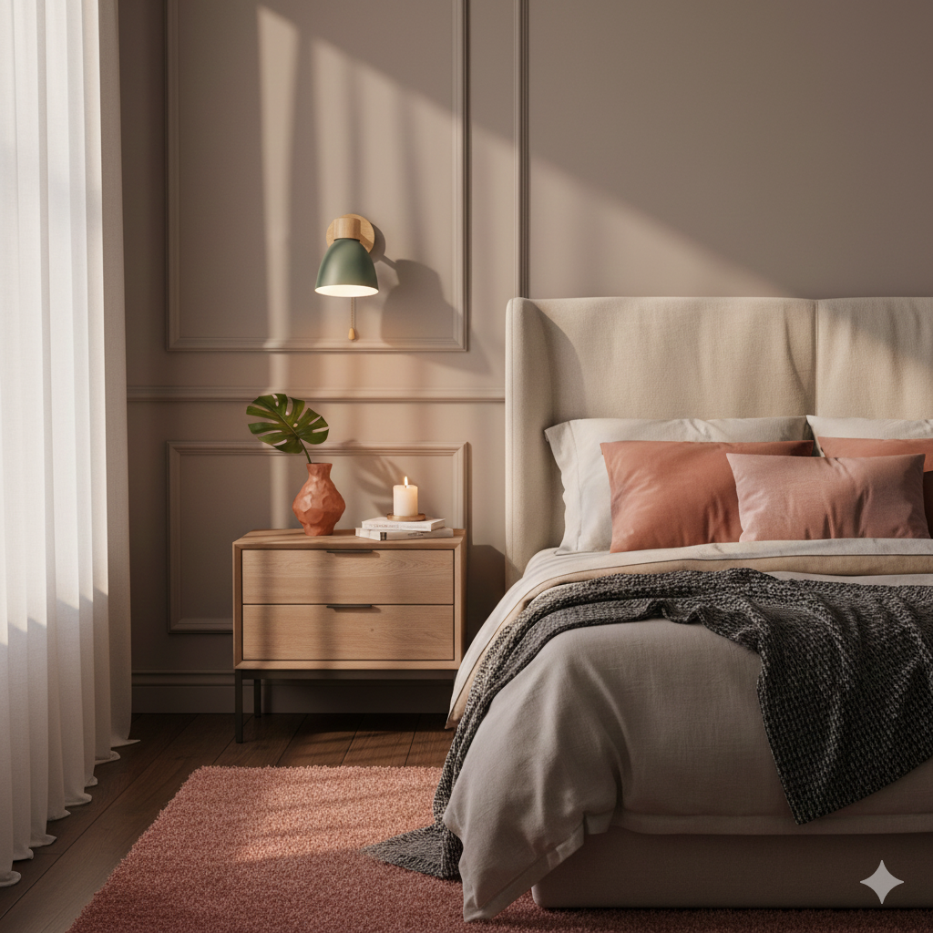 Applique Murale Cône Bois LED — Abat-Jour Conique