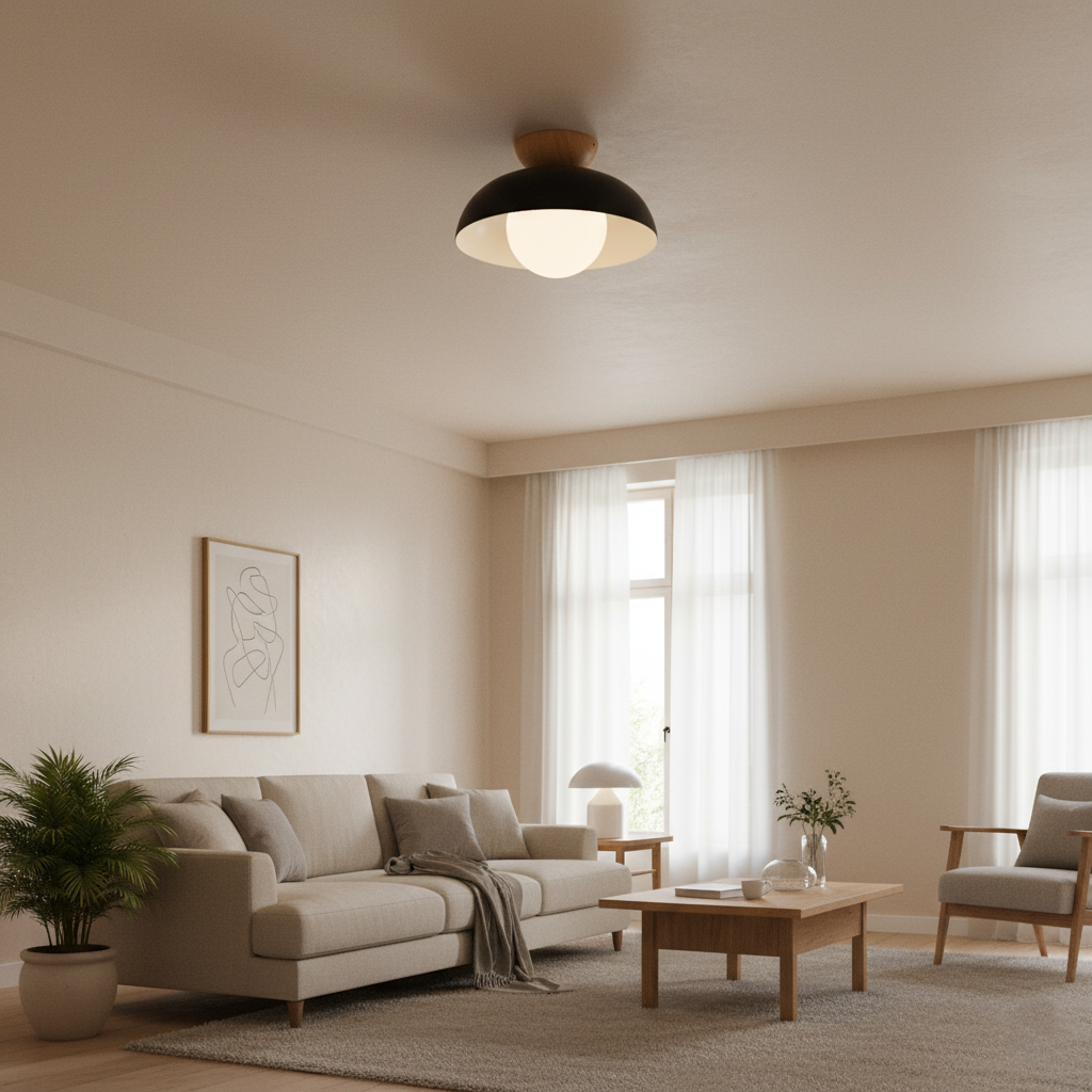 Plafonnier Dôme Fer Minimaliste — Design Nordique