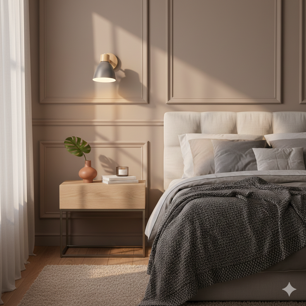 Applique Murale Cône Bois LED — Abat-Jour Conique