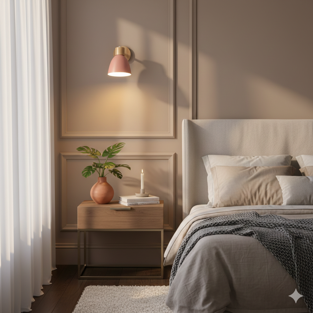 Applique Murale Cône Bois LED — Abat-Jour Conique