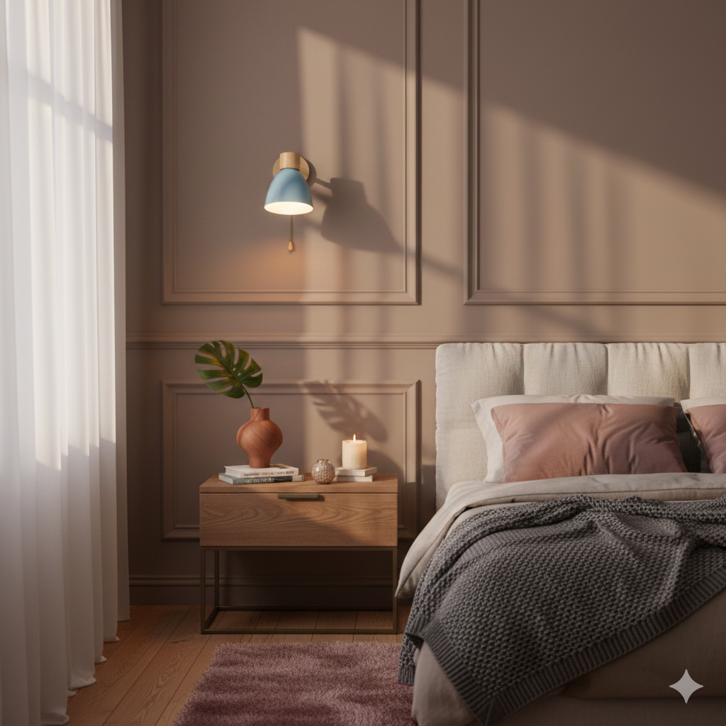 Applique Murale Cône Bois LED — Abat-Jour Conique
