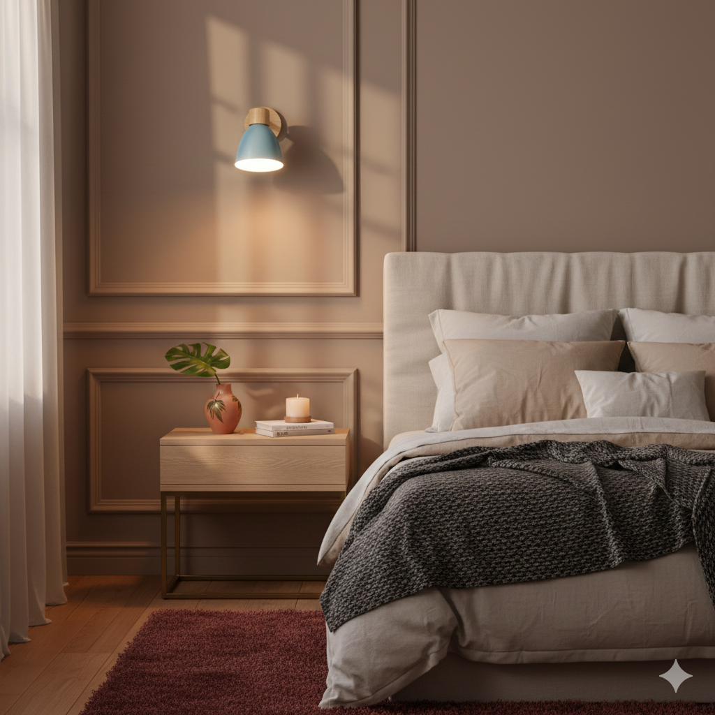 Applique Murale Cône Bois LED — Abat-Jour Conique