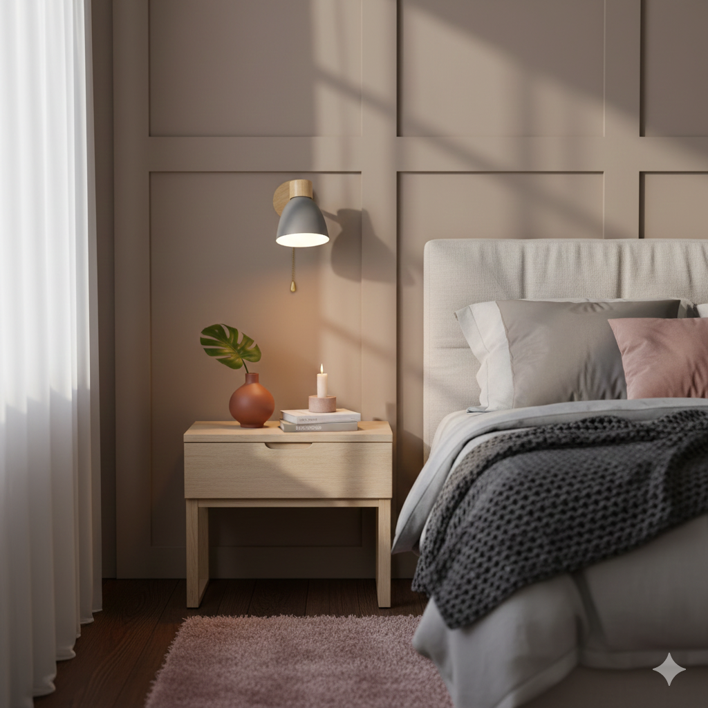 Applique Murale Cône Bois LED — Abat-Jour Conique
