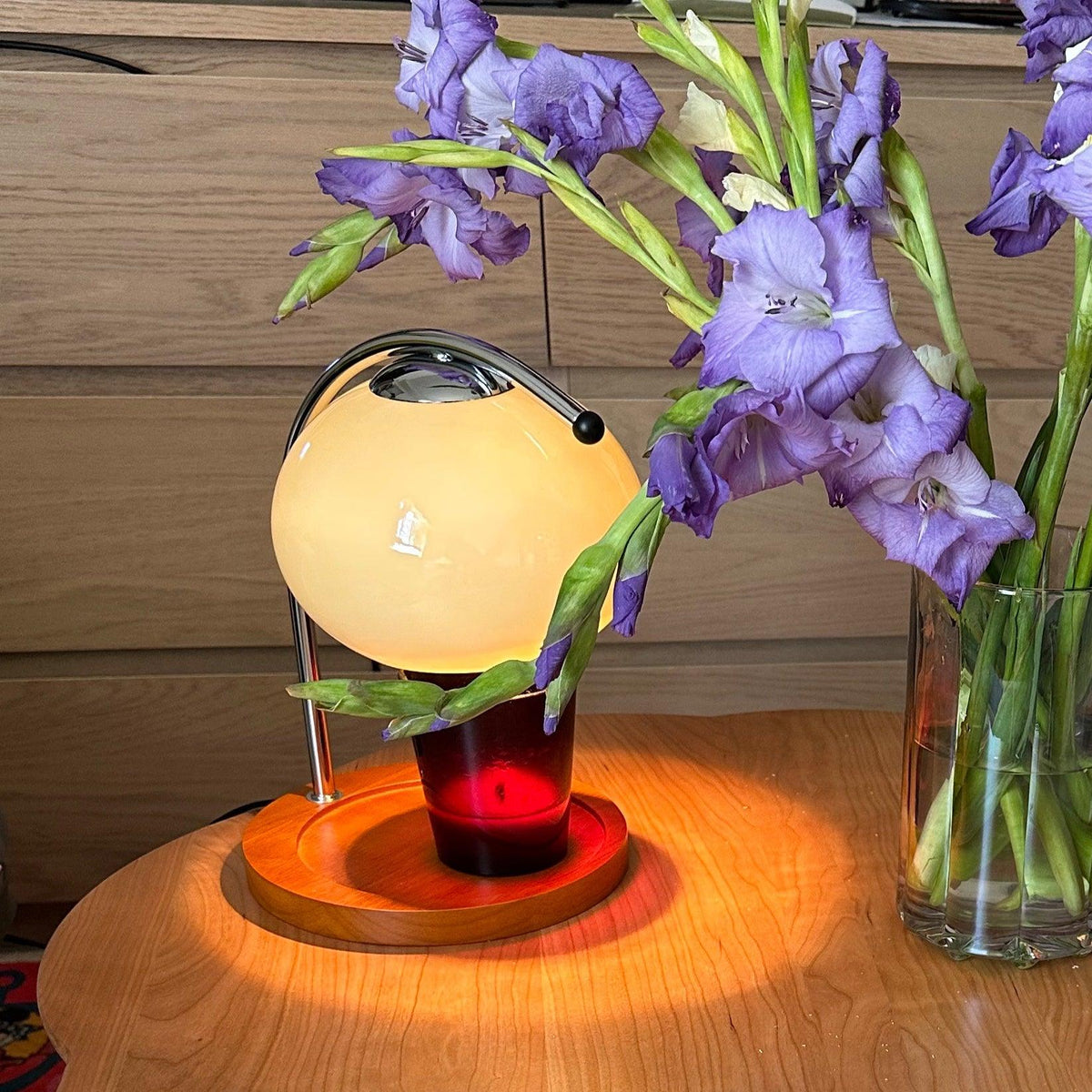 Chauffe-Bougie Lampe Design — Bras Bois Réglable