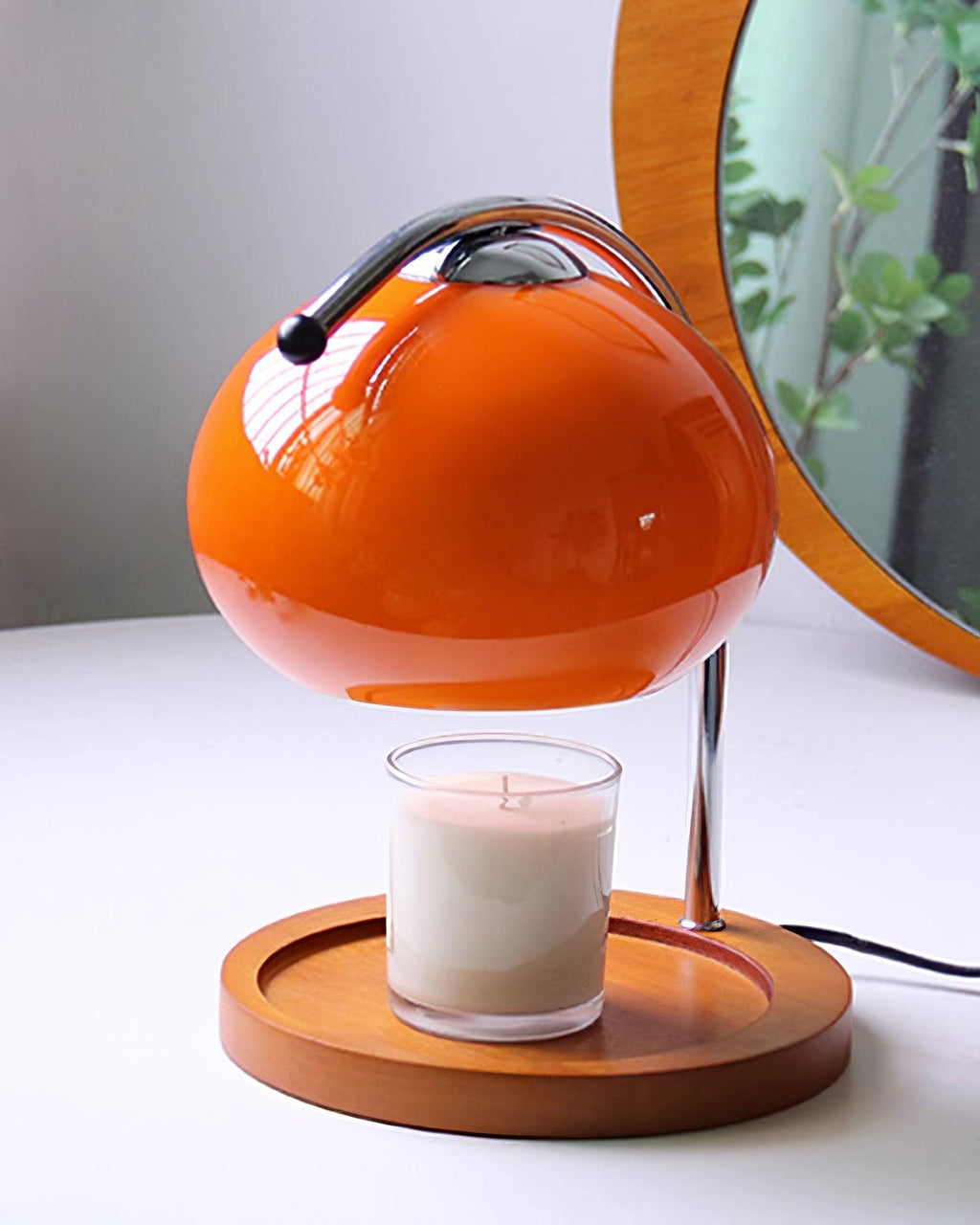 Chauffe-Bougie Lampe Design — Bras Bois Réglable