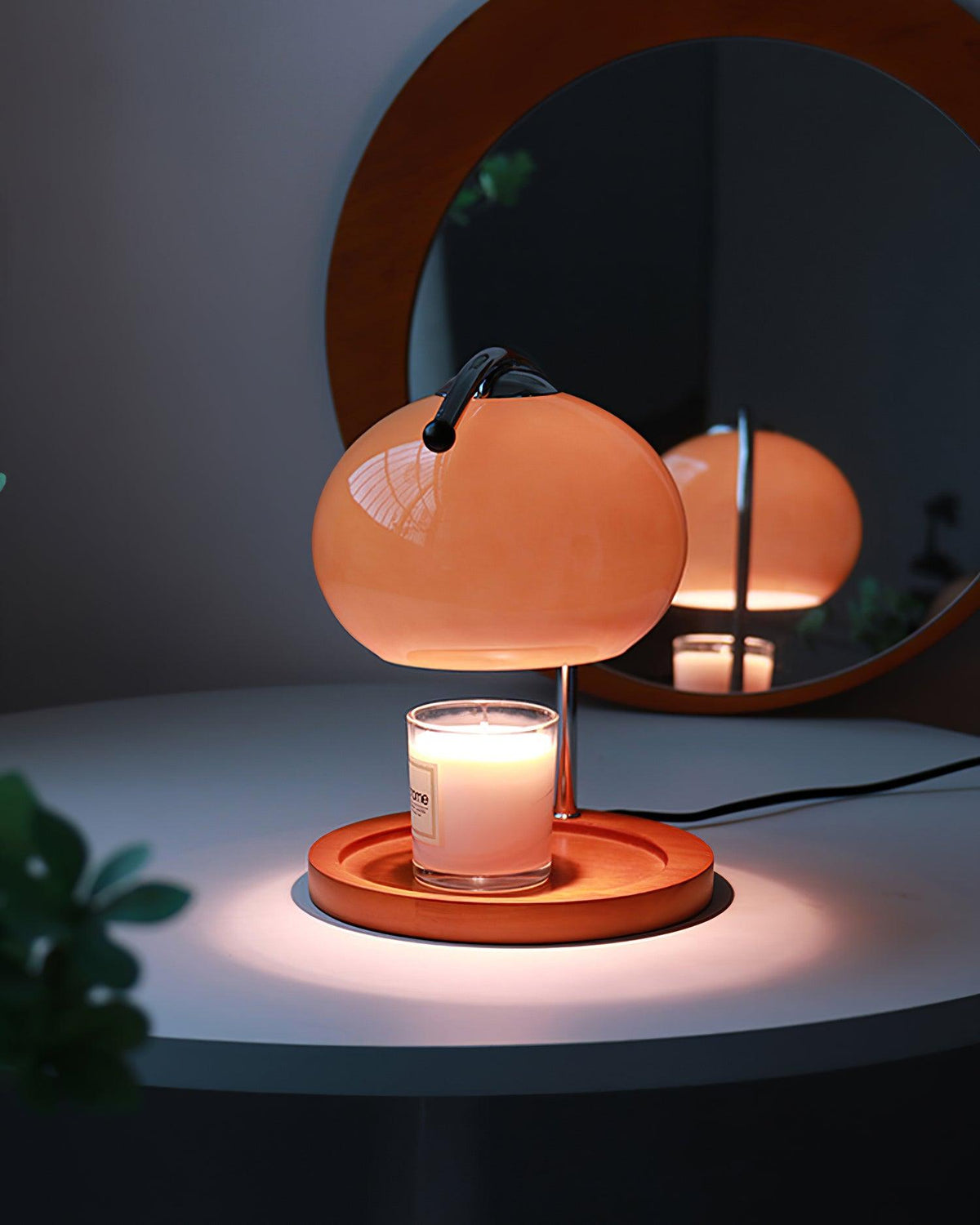 Chauffe-Bougie Lampe Design — Bras Bois Réglable