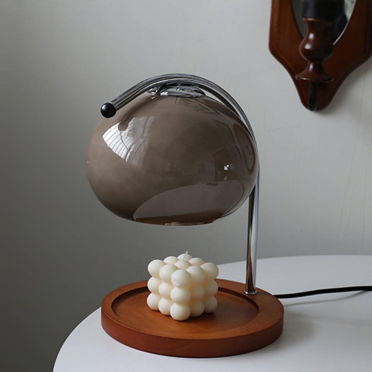 Chauffe-Bougie Lampe Design — Bras Bois Réglable