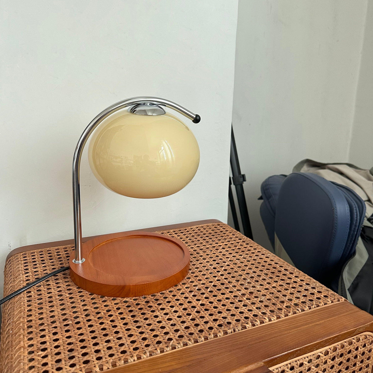 Chauffe-Bougie Lampe Design — Bras Bois Réglable