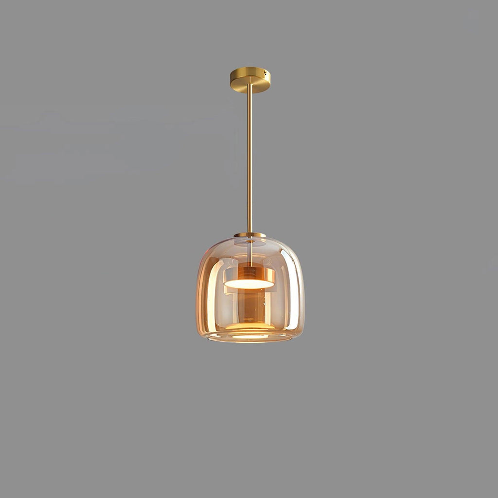 Suspension Dôme Verre Fumé — Câble Noir Mat