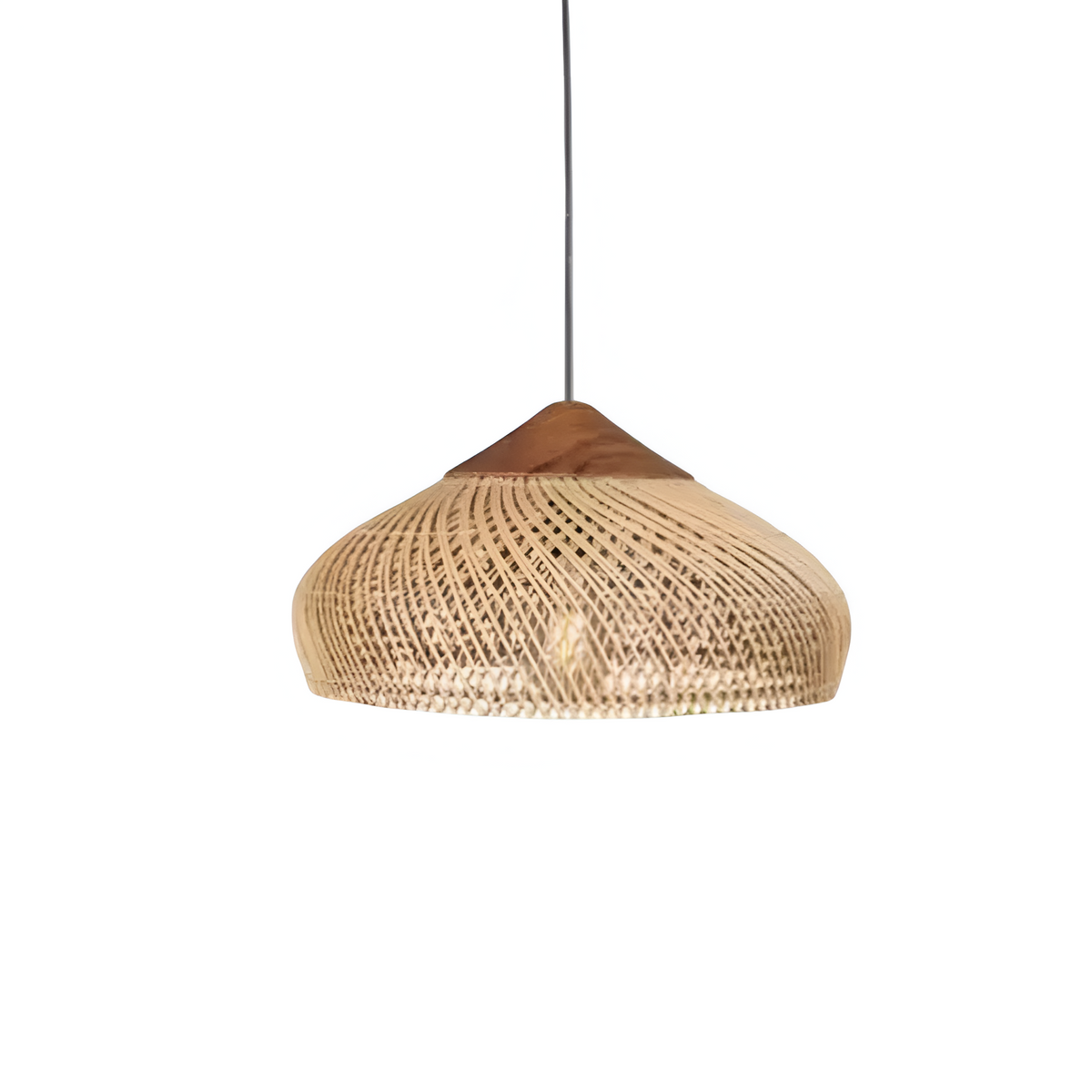Suspension Rotin Dôme Tressé — Style Bohème Naturel
