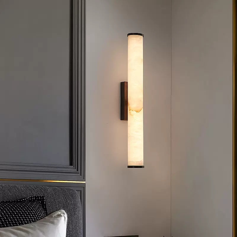 Applique Murale Tube Marbre — Rosace Rectangulaire Premium
