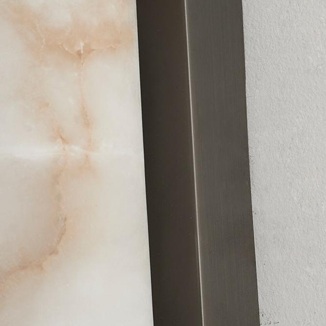 Applique Murale Tube Marbre — Rosace Rectangulaire Premium