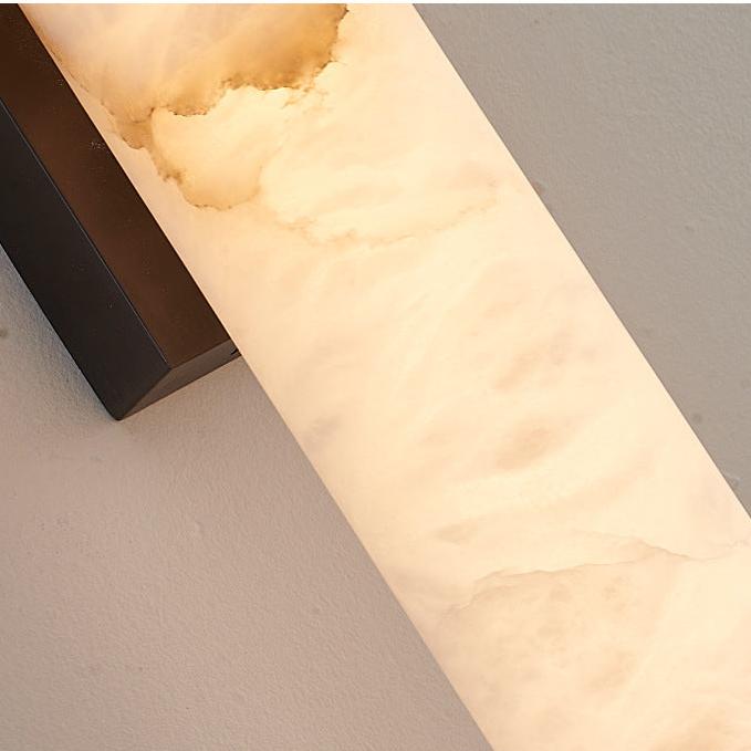 Applique Murale Tube Marbre — Rosace Rectangulaire Premium
