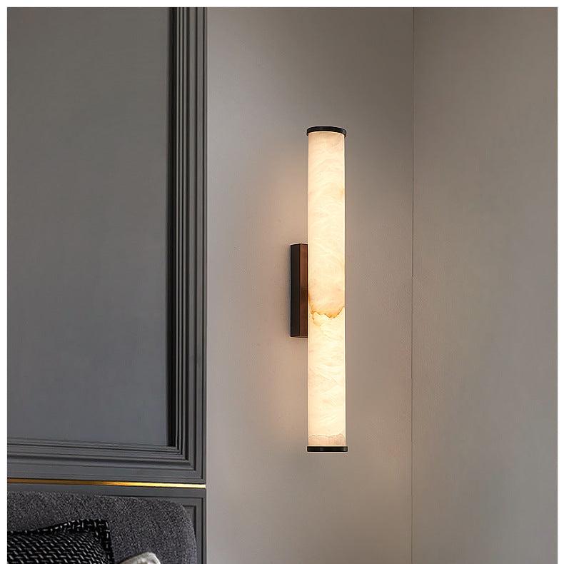 Applique Murale Tube Marbre — Rosace Rectangulaire Premium