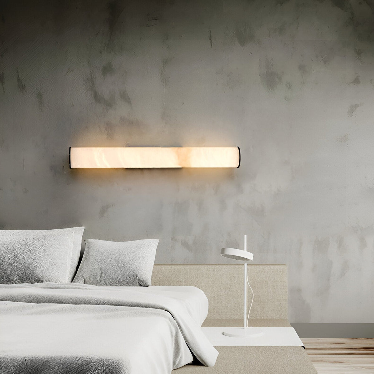 Applique Murale Tube Marbre — Rosace Rectangulaire Premium
