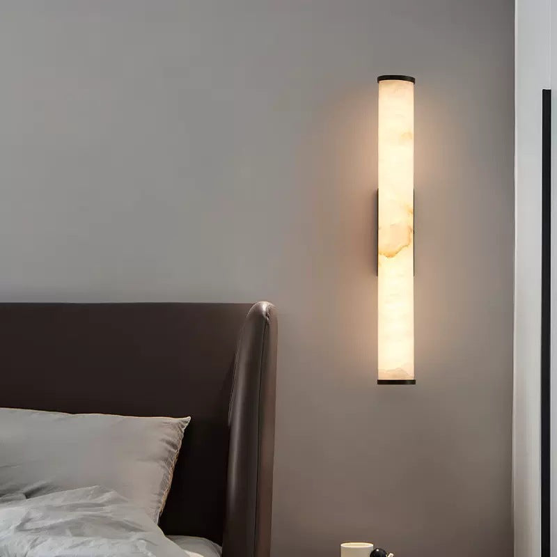 Applique Murale Tube Marbre — Rosace Rectangulaire Premium