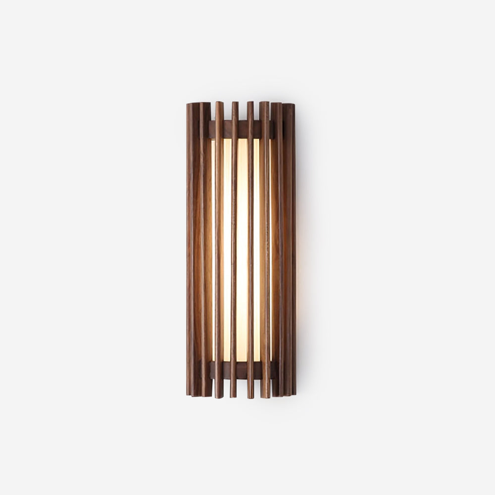 Applique Murale Lattes Noyer — Diffuseur Linéaire Vertical