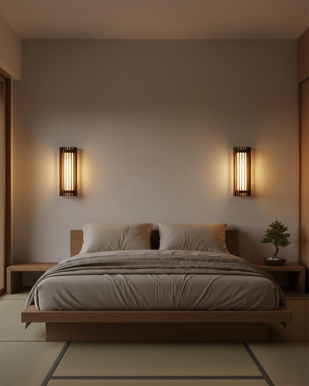 Applique Murale Lattes Noyer — Diffuseur Linéaire Vertical